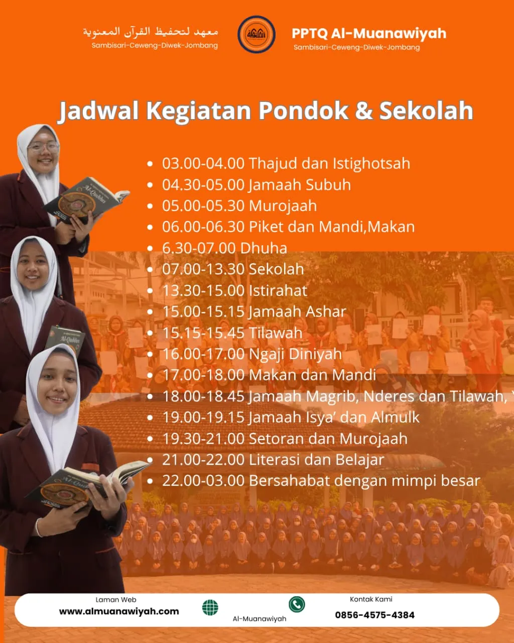 Jadwal Kegiatan Santri PPTQ Al-Muanawiyah