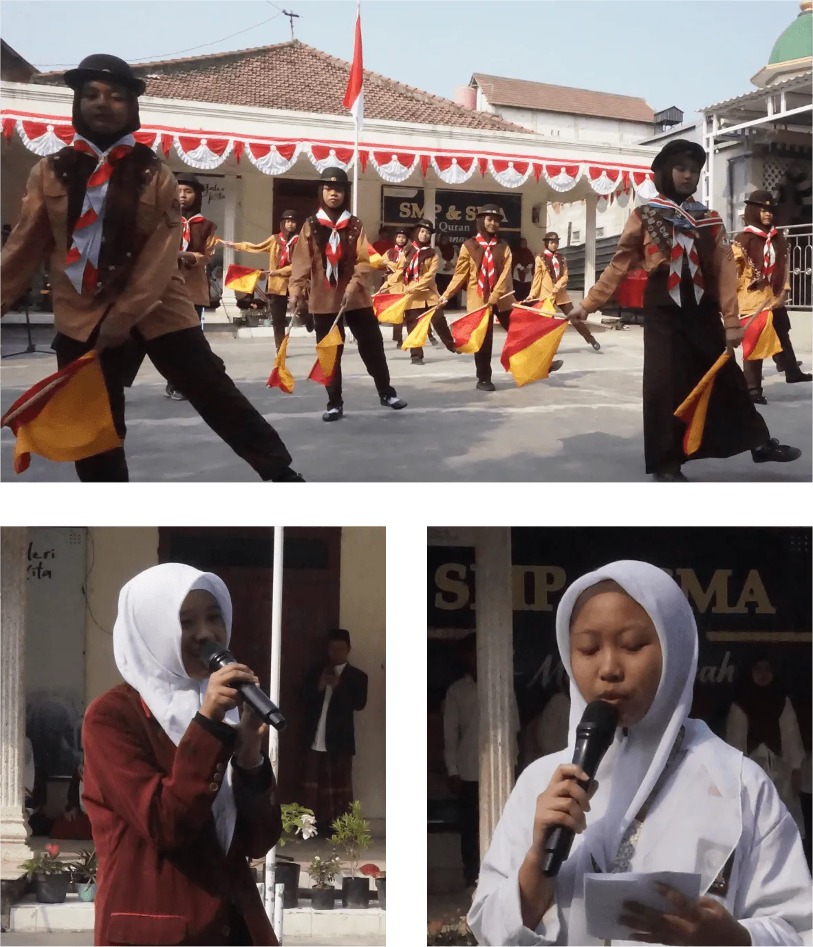 Persembahan puisi, musik, dan tari dari para siswi