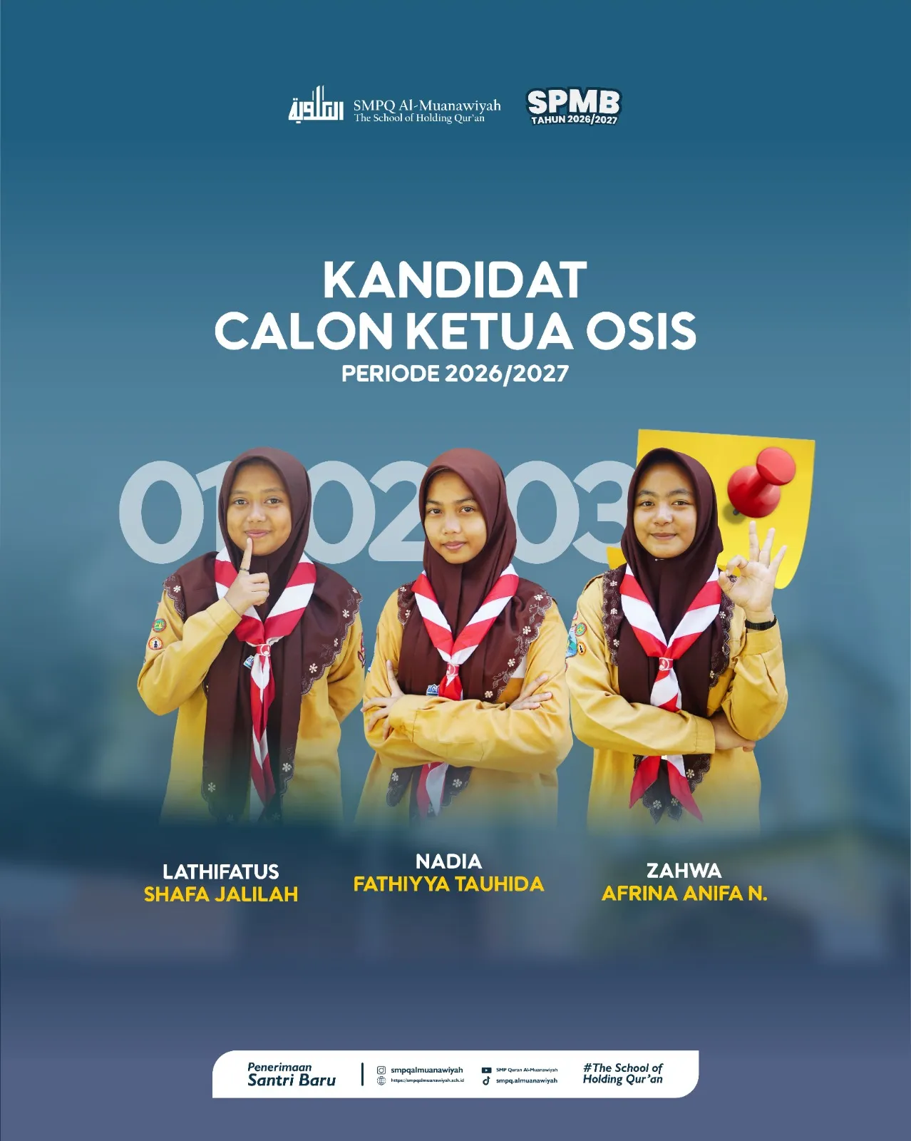 para kandidat calon ketua osis smp quran al-muanawiyah 2026/2027